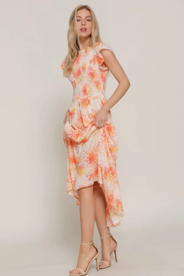 Ruffl Slv Smocked Floral Print Dresss - Image 7