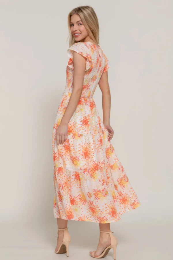 Ruffl Slv Smocked Floral Print Dresss - Image 6