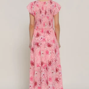 Ruffl Slv Smocked Floral Print Dresss