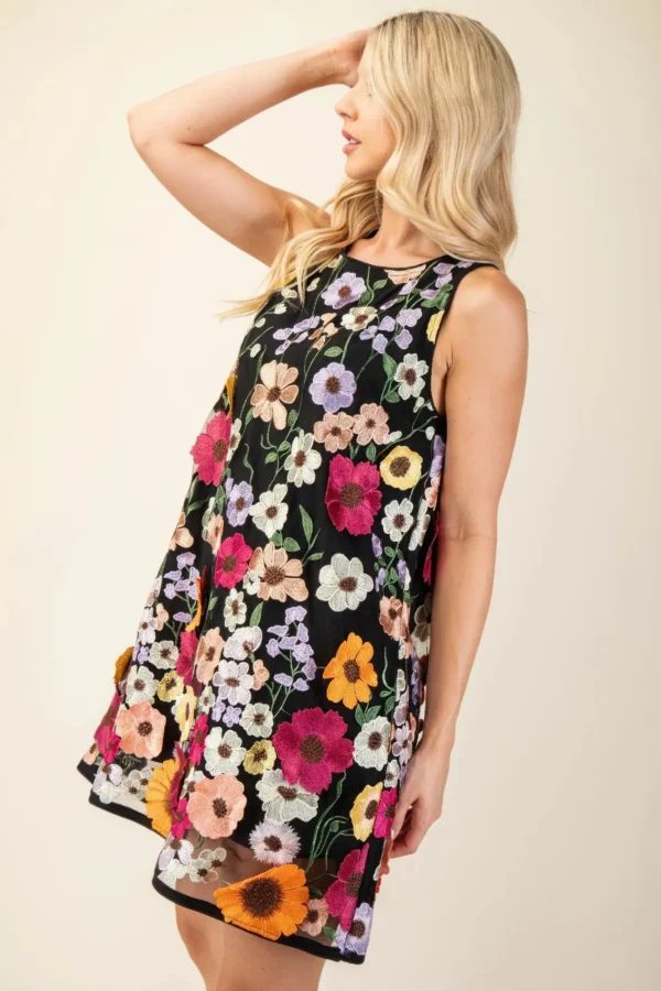 3d Floral Embroidered Sleeveless Mini Dress - Image 15