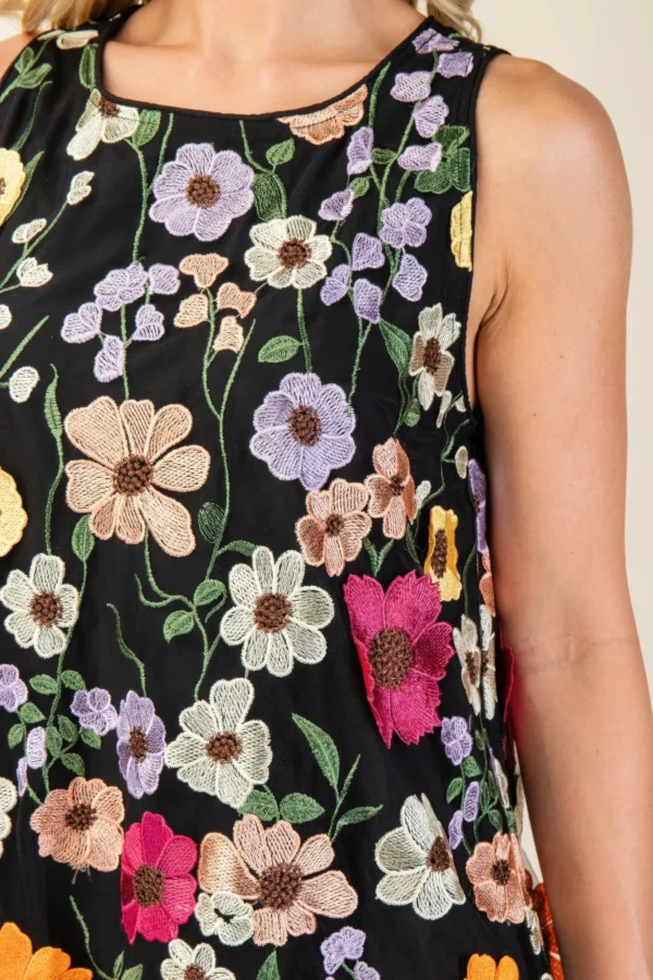 3d Floral Embroidered Sleeveless Mini Dress - Image 14