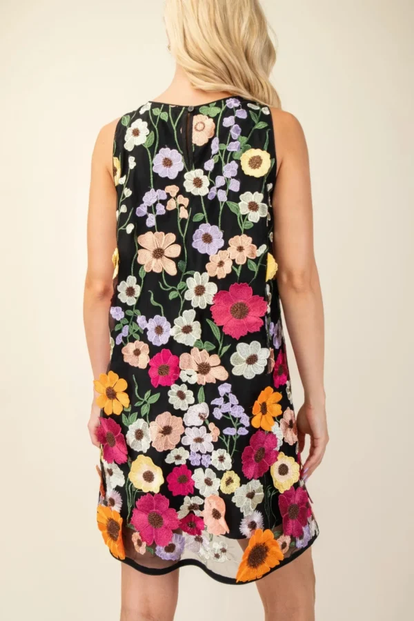 3d Floral Embroidered Sleeveless Mini Dress - Image 13