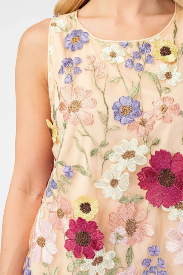 3d Floral Embroidered Sleeveless Mini Dress - Image 8