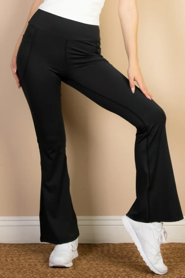 High Waist Side Pocket Flare Leggings - Image 14