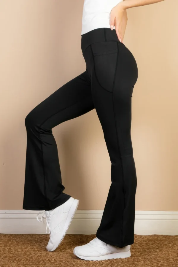 High Waist Side Pocket Flare Leggings - Image 12