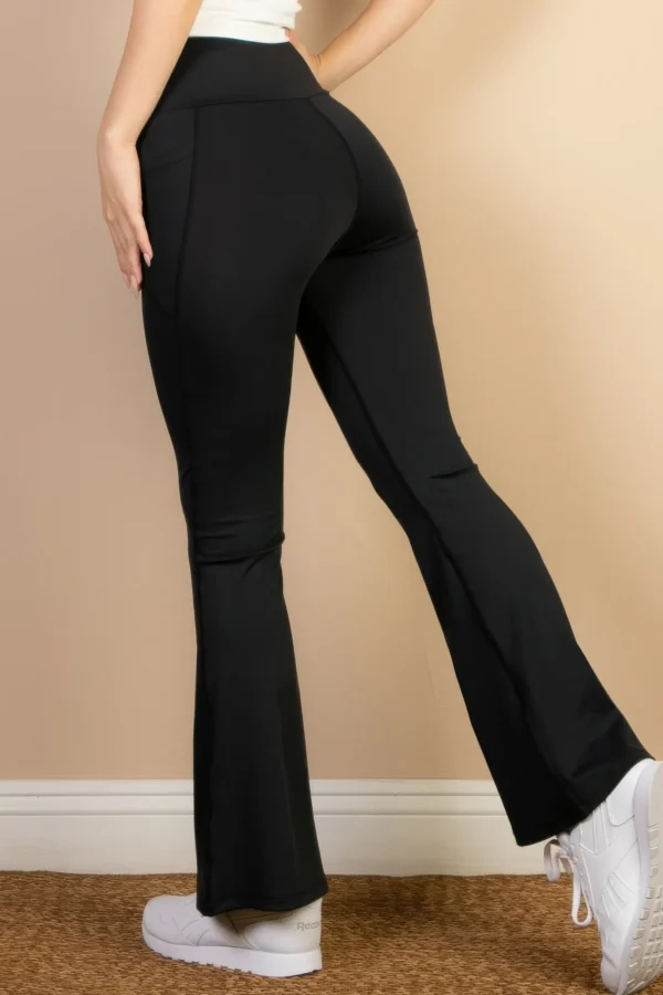 High Waist Side Pocket Flare Leggings - Image 10