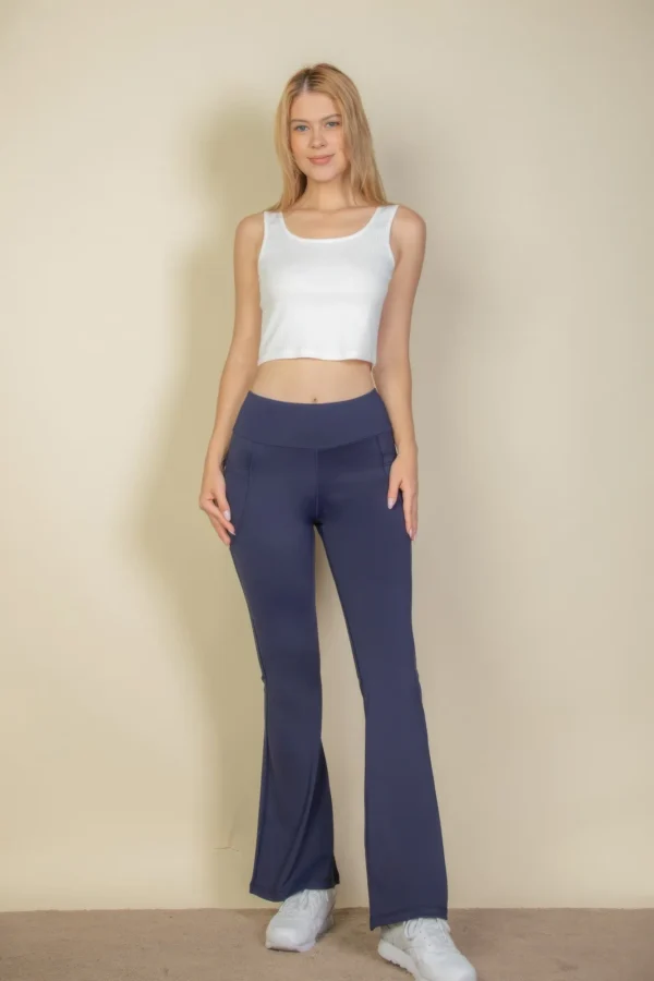 High Waist Side Pocket Flare Leggings - Image 8