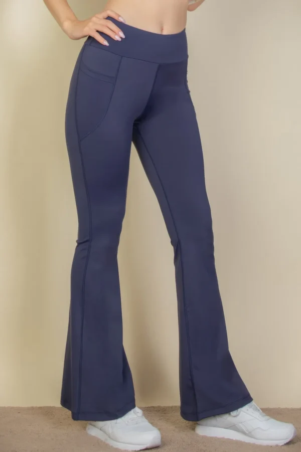 High Waist Side Pocket Flare Leggings - Image 6