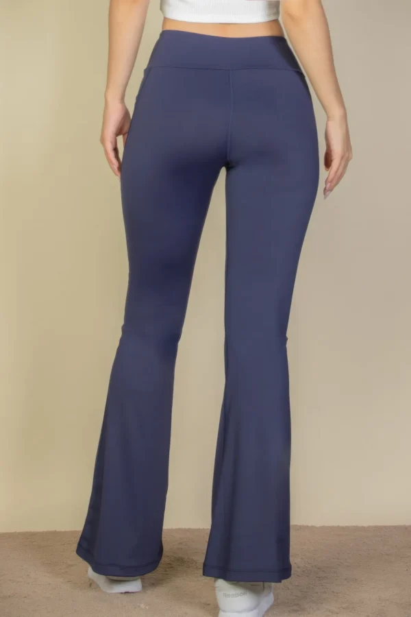 High Waist Side Pocket Flare Leggings - Image 5
