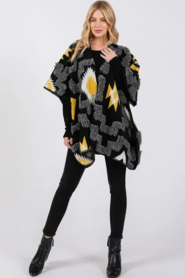 Fuzzy Aztec Pattern Kimono - Image 4