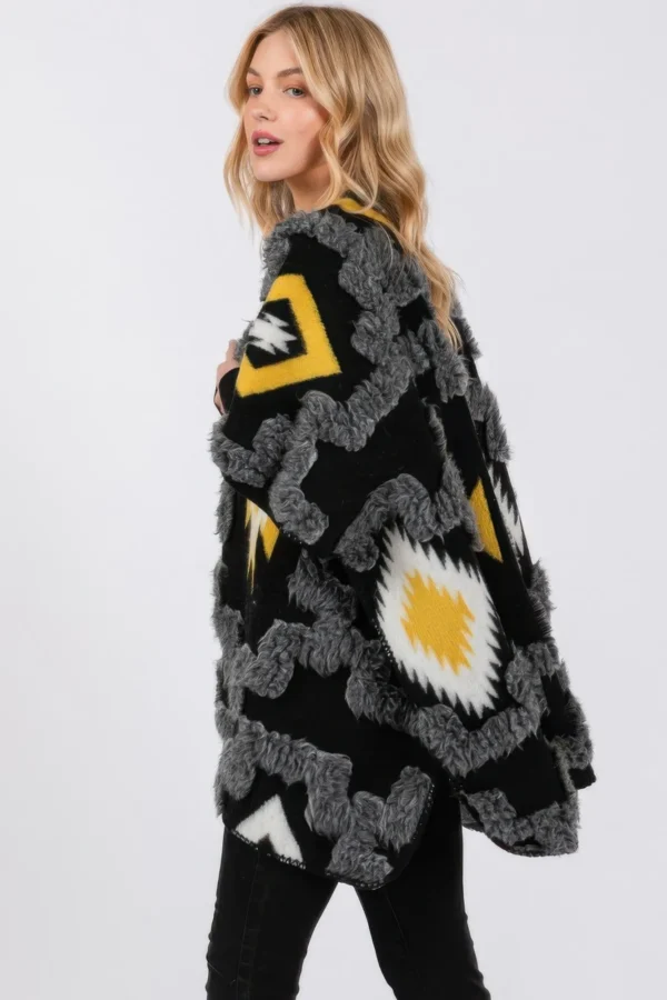 Fuzzy Aztec Pattern Kimono - Image 3