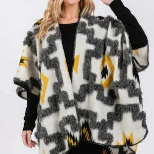 Fuzzy Aztec Pattern Kimono