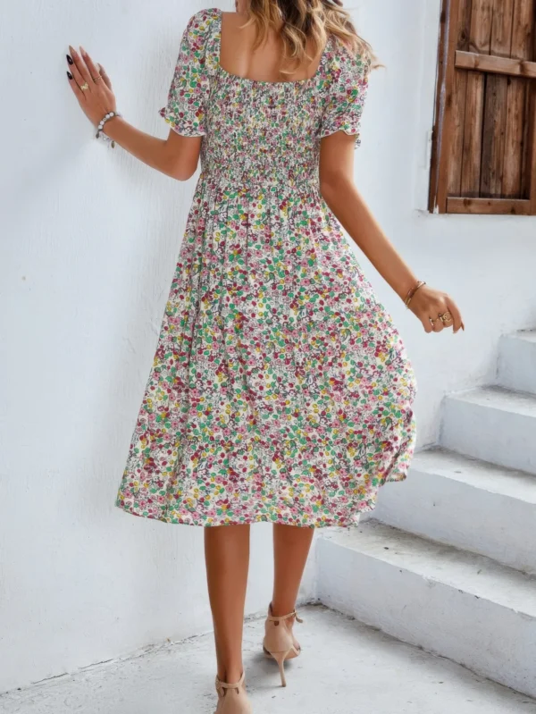 Bohemia Floral Puff Sleeve Flounce Sleeve Dress - Image 11