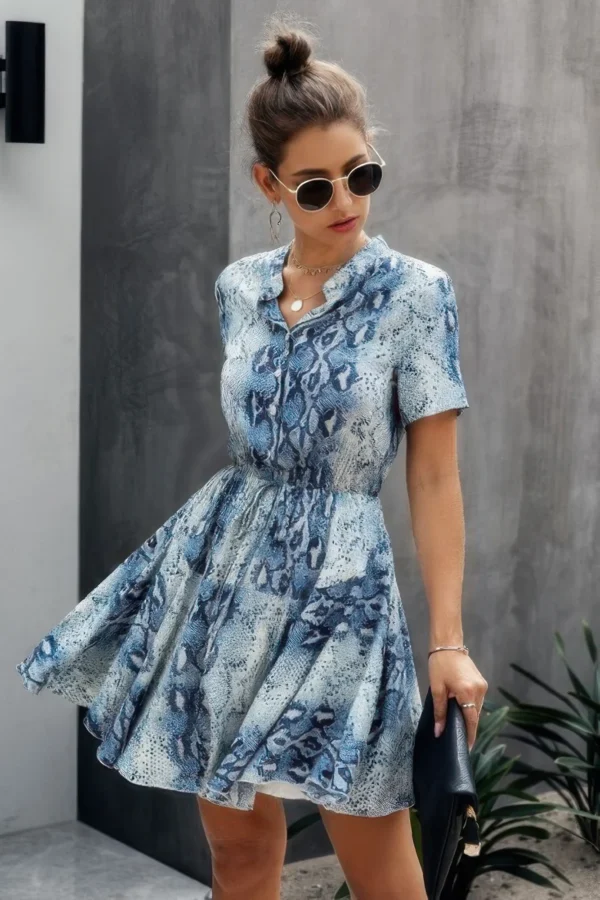 Animal Drawstring Waist Shirt Dress - Image 5
