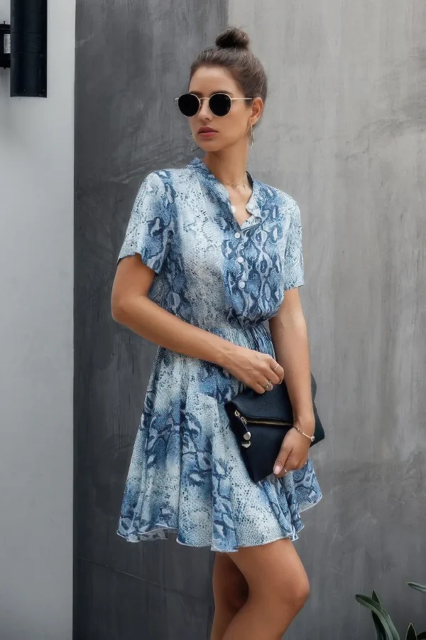 Animal Drawstring Waist Shirt Dress - Image 2
