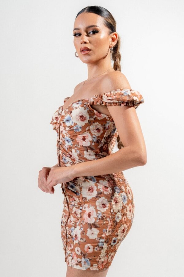 Strech Poplin Print Mini Dress - Image 5