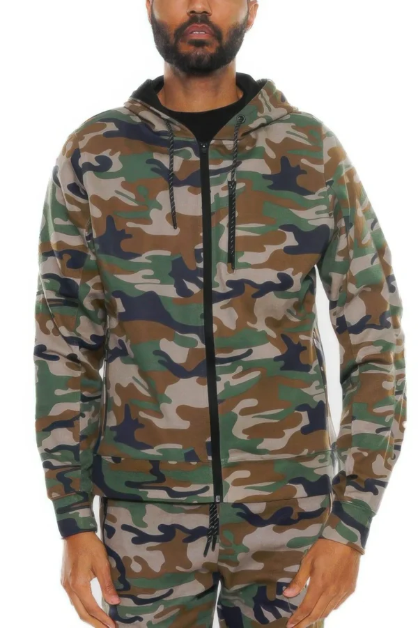 Solid Heathered Zip Up Jacket - Image 9