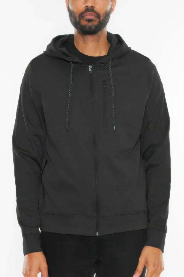 Solid Heathered Zip Up Jacket - Image 10