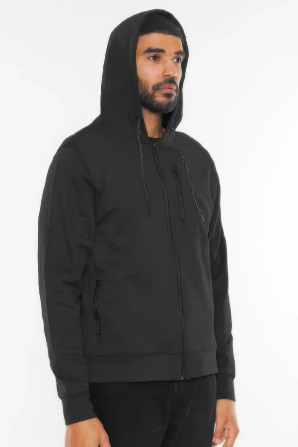 Solid Heathered Zip Up Jacket - Image 11