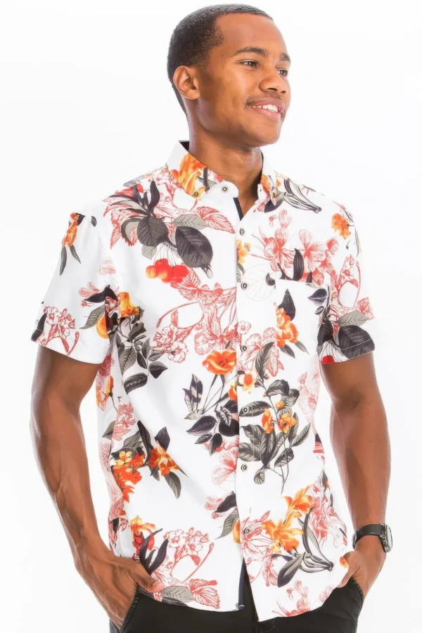 Hawaiian Print Button Down Shirt - Image 3