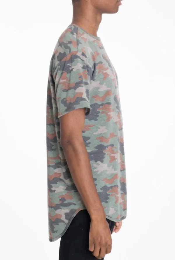 Mens Camo Elongate Scallop Tee T-shirts - Image 2