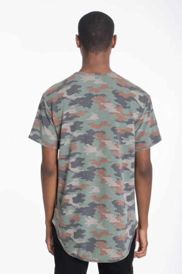 Mens Camo Elongate Scallop Tee T-shirts - Image 3