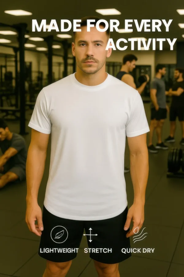 Curved Athletic Sports T-shirt - Image 8