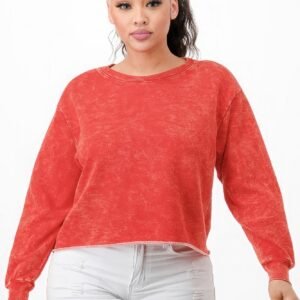 Washed french terry cropped sweatshirts