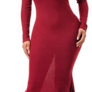 Soft faux wool long dress
