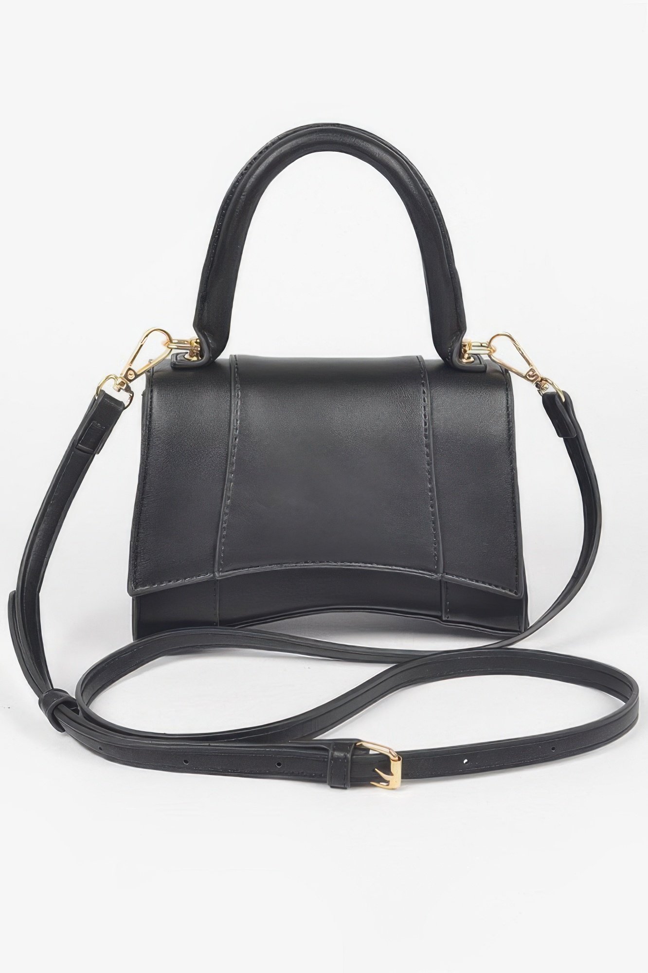 Faux Leather Top Handle Bag