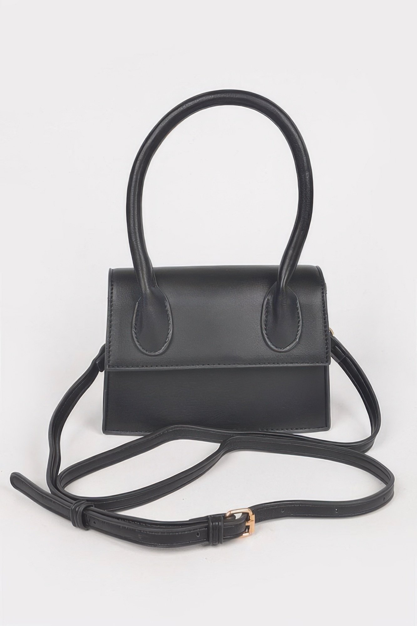 Faux Leather Top Handle Bag - Image 2