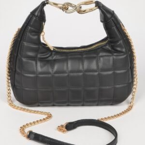 Quilted Faux Leather Hobo Bag