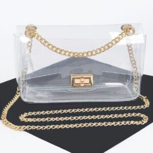 Transparent flap crossbody bag