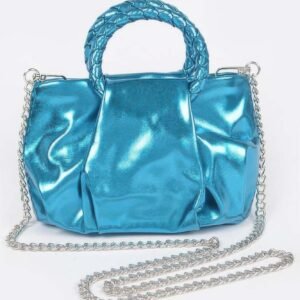 Metallic Top Handle Crossbody Bag