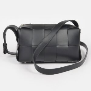 Faux Leather Braided Zip Bag