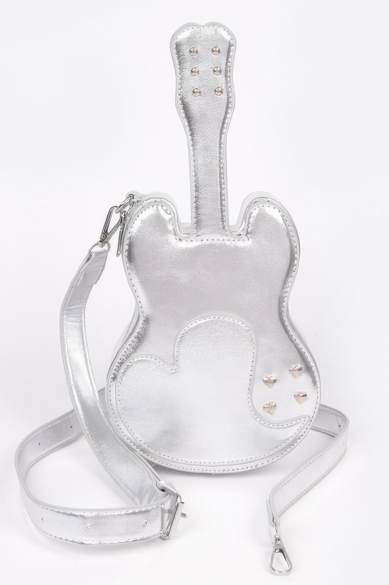 Metallic Faux Leather Guitar Novelty Bag
