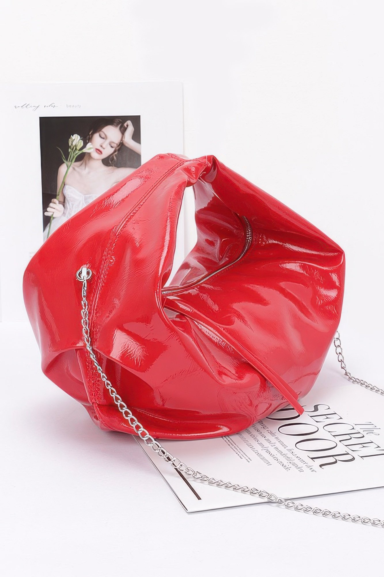 Patent leather hobo bag
