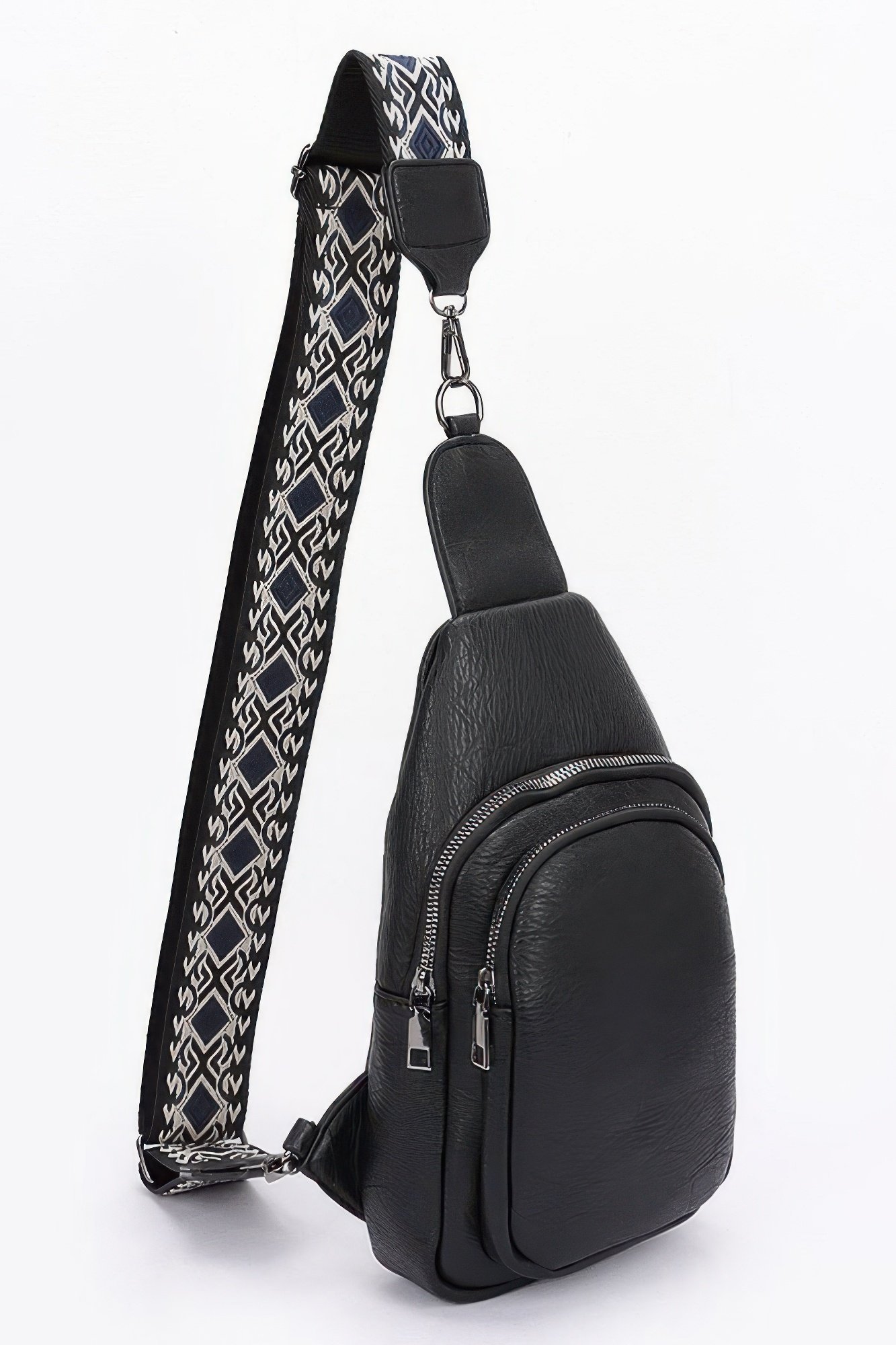 Faux leather sling bag w/multi color strap - Image 7