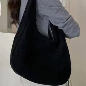 Faux suede bindle bag