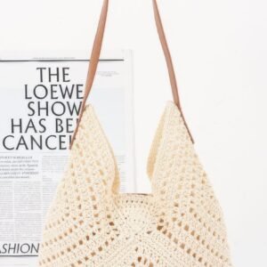 Crochet shoulder bag with pouch