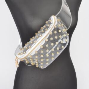 Transparent rhinestone studded fanny pack