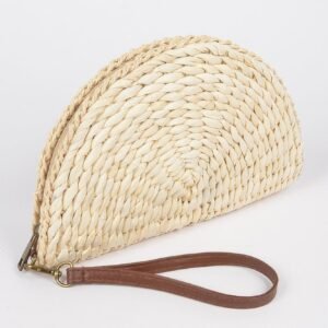 Half Circle Straw Clutch
