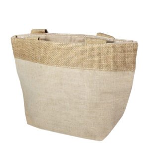 Small Fancy Burlap Bags - JuCo Tote Bags (Jute & Cotton Blend) - TJ893