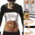 Sauna Suit for Women Long Sleeve Shirt Sweat Sauna Top Workout Fitness Sauna Arm Shaper Weight Loss Heat Trapping Silver Polymer